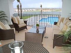 Property Photo: Balcony with Pool & Golf Views