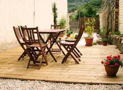 Property Photo: Garden of self-catering holiday rental in Languedoc